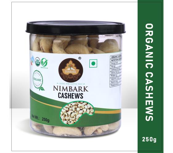 Nimbark Organic Cashews | Whole Cashews | Crunchy Cashew Nuts | Kaju 250gm