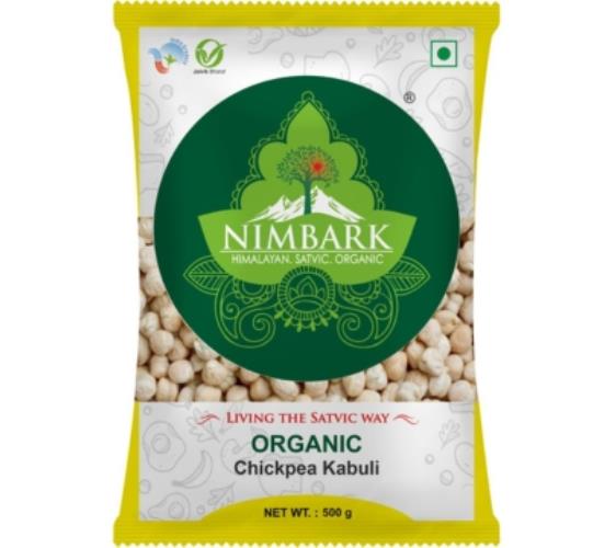 Nimbark Organic Unpolished Chickpeas Kabuli Chana | White Chickpeas | White Chole 500gm