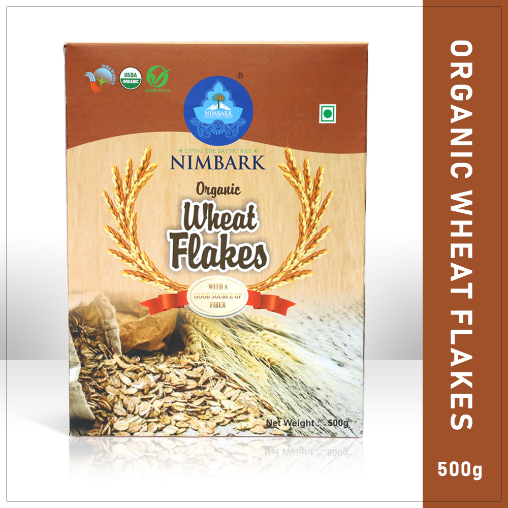 Nimbark Organic Wheat Flakes | Breakfast Cereals 500gm