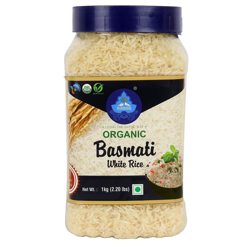 Nimbark Organic Basmati Rice | Basmati White Rice | White Chawal | Basmati Chawal 1kg